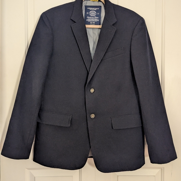 American Eagle Men's M The Legendary Blazer Navy EUC Wool Blend - Picture 2 of 5